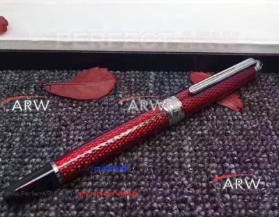 ARW Replica Mont Blanc Meisterstuck Rollerball Pen - Red Silver Trim